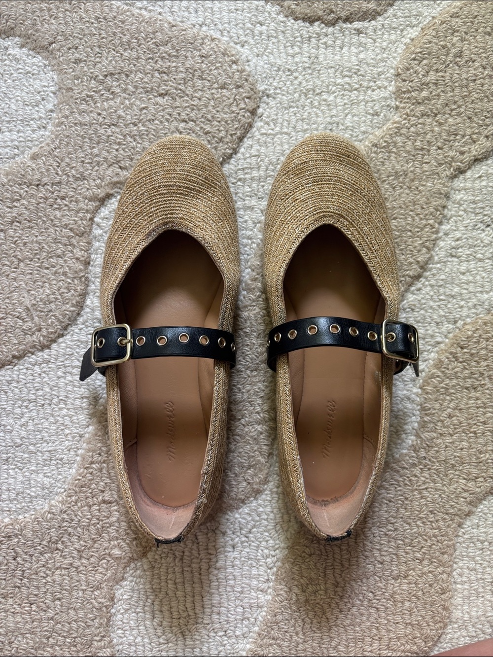 Madewell woven mary Jane flats